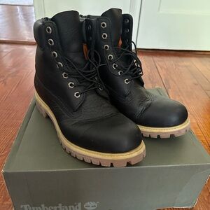 Timberland Black Boots. Premium waterproof. Black full grain. Size 11